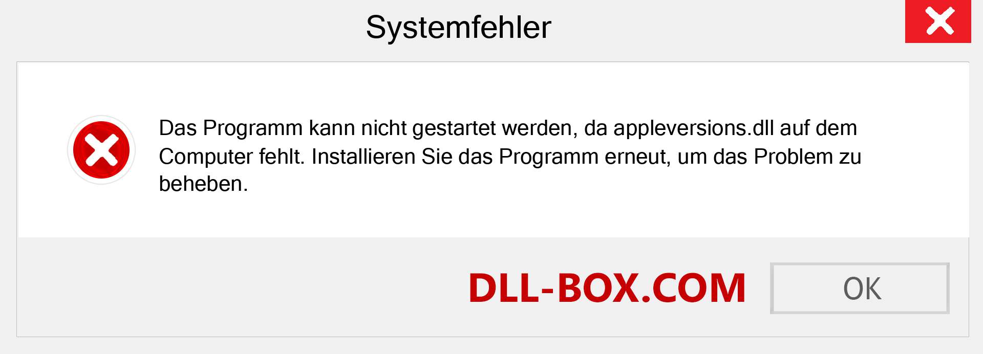 appleversions.dll-Datei fehlt?. Download für Windows 7, 8, 10 - Fix appleversions dll Missing Error unter Windows, Fotos, Bildern